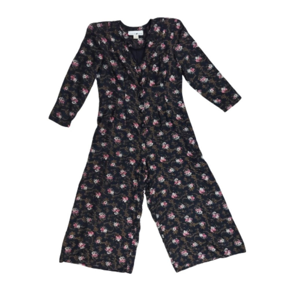 Vintage 90s Jonathan Martin Floral Ankle Wide Leg Jumper